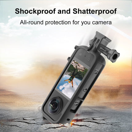 For Insta360 X3 PULUZ Cold Shoe PC Plastic Protective Frame with Adapter Mount & Screw