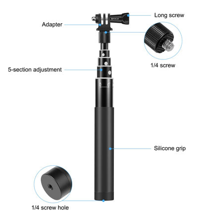 PULUZ 73.5cm Metal Selfie Stick Monopod with Invisible Adapter Base & Screw for Insta360 One RS / X2 / X3 / DJI Osmo 360