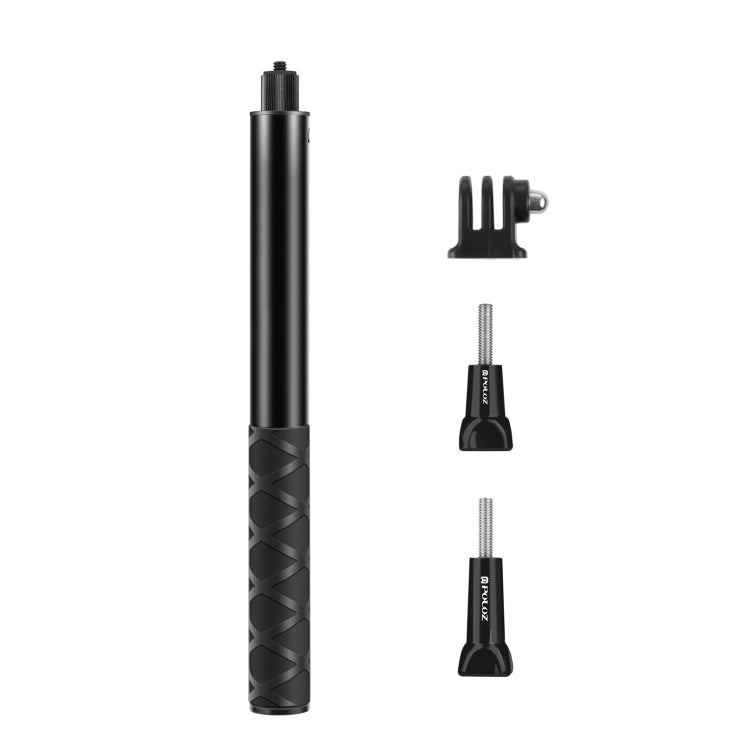 Palo selfie monopie de metal PULUZ de 110 cm con base adaptadora invisible y tornillo para Insta360 One RS / X2 / X3 / X4, monopie de 110 cm