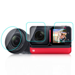 For Insta360 One RS PULUZ 3 in 1 Screen + 4K Lens + Leica Lens Tempered Glass Film, For Insta360 One RS