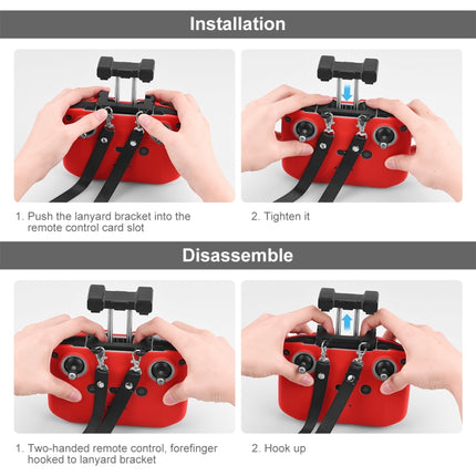 PULUZ Nylon-Doppelhaken-Anti-Verlust-Anti-Fall-Umhängeband für die DJI Mini 3/3 Pro/Mavic 3/Air 2/2S-Fernbedienung