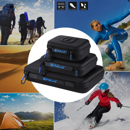 PULUZ wasserdichte Trage- und Reisetasche für GoPro, DJI Osmo Action und anderes Sportkamera-Zubehör, kleine Größe: 16 cm x 12 cm x 7 cm, US-Lager Schwarz, UK-Lager Schwarz, für GoPro, Größe: 16 cm x 12 cm x 7 cm