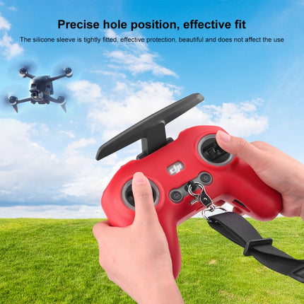 For DJI FPV Combo Remote Control PULUZ Silicone Protective Case with Neck Strap, For DJI FPV Combo Remote Control with Neck Strap