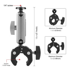 PULUZ Motorcycle Crab Pliers Clip Arm Mount with Mount Adapter & Long Screw