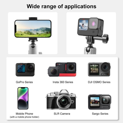 PULUZ Motorrad-Krabbenzange, Clip-Arm-Halterung mit Halterungsadapter und langer Schraube