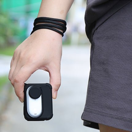 For Insta360 GO 3 PULUZ Camera Charging Case Silicone Case with Lens Cap & Strap