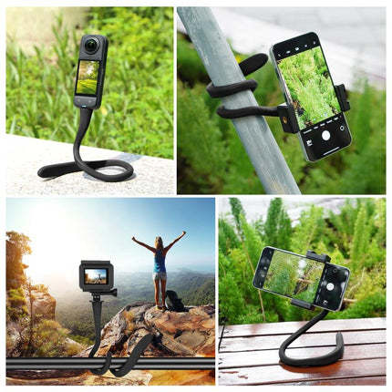PULUZ Silicone Flexible Clip Mount Holder with Phone Clamp for Phones / GoPro, Silicone Flexible Clip