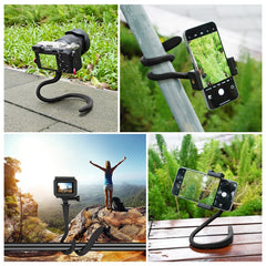 PULUZ Silicone Flexible Clip Mount Holder with Phone Clamp for Phones / GoPro, Silicone Flexible Clip