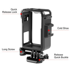 For DJI Osmo Action 4 / 3 PULUZ Vertical Plastic Protective Frame Cage with Cold Shoes, Vertical Plastic Cage