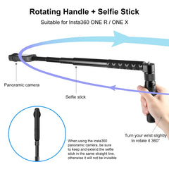 For Insta360 X3 PULUZ Rotary Handle Desktop Tripod Stand 110cm Selfie Stick Monopod, Desktop Tripod Stand 110cm Selfie Stick