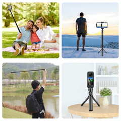 For Insta360 X3 PULUZ Rotary Handle Desktop Tripod Stand 110cm Selfie Stick Monopod, Desktop Tripod Stand 110cm Selfie Stick