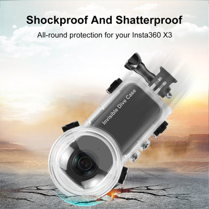 For Insta360 X3 PULUZ 50m Waterproof Sealed Diving Case