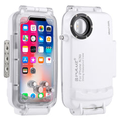 PULUZ - Funda impermeable para iPhone X/XS (40 m/130 pies), carcasa subacuática para tomar fotografías y videos, para iPhone X/XS (blanco), para iPhone X/XS (transparente), para iPhone X/XS (negro)