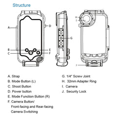 PULUZ - Funda impermeable para iPhone X/XS (40 m/130 pies), carcasa subacuática para tomar fotografías y videos, para iPhone X/XS (blanco), para iPhone X/XS (transparente), para iPhone X/XS (negro)