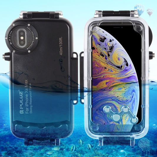 PULUZ - Funda impermeable para iPhone XS Max (40 m/130 pies), carcasa subacuática para tomar fotografías y videos, para iPhone XS Max (negro), para iPhone XS Max (blanco), para iPhone XS Max (transparente)