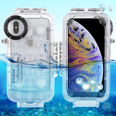 Für iPhone XS Max PULUZ 40 m/130 ft wasserdichtes Tauchgehäuse, Foto- und Videoaufnahme-Unterwassergehäuseabdeckung, Für iPhone XS Max (Schwarz), Für iPhone XS Max (Weiß), Für iPhone XS Max (Transparent)