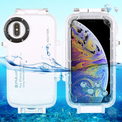 Für iPhone XS Max PULUZ 40 m/130 ft wasserdichtes Tauchgehäuse, Foto- und Videoaufnahme-Unterwassergehäuseabdeckung, Für iPhone XS Max (Schwarz), Für iPhone XS Max (Weiß), Für iPhone XS Max (Transparent)