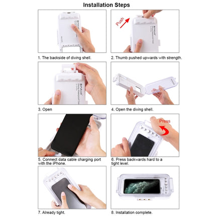 PULUZ 45 m/147 ft wasserdichtes Tauchgehäuse, Foto- und Videoaufnahmen, Unterwassergehäuseabdeckung für iPhone 14-Serie, iPhone 13-Serie, iPhone 12-Serie, iPhone 11-Serie, iPhone X-Serie, iPhone 8 und 7, iPhone 6s, iPhone mit iOS 13.0 oder höher