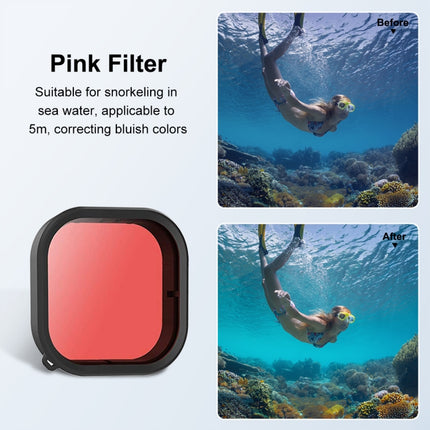 PULUZ Square Housing Diving Color Lens Filter For GoPro HERO13 Black /12 Black /11 Black /10 Black /9 Black, Only for PU527 Diving Case