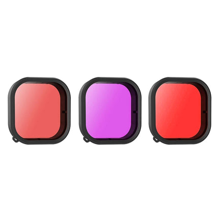 PULUZ Square Housing Diving Color Lens Filter For GoPro HERO13 Black /12 Black /11 Black /10 Black /9 Black, Only for PU527 Diving Case