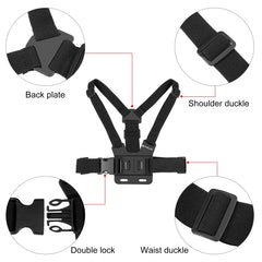 PULUZ  5 in 1 Adjustable Body Mount Belt Chest Strap with Phone Clamp & J Hook Mount & Long Screw Kit