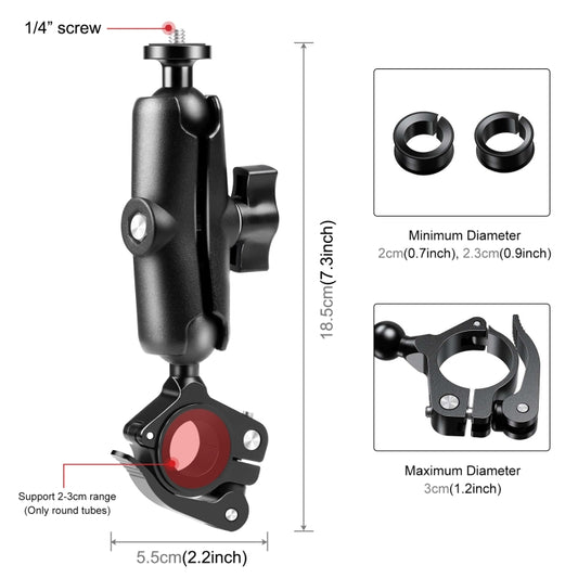 PULUZ Motorcycle O-Clip Quick Release Clamp Handlebar Fixed Mount Holder for GoPro and Other Action Cameras, O-Clip Mount