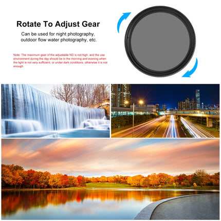For GoPro HERO12 Black /11 Black /11 Black Mini /10 Black /9 Black PULUZ 52mm UV ND2-400 Filter with Adapter Ring