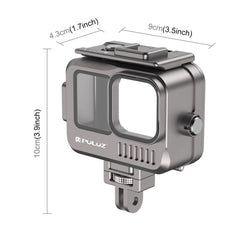 For GoPro HERO13 Black /12 Black /11 Black /10 Black /9 Black PULUZ 40m Waterproof Housing Aluminum Alloy Protective Case
