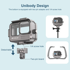 For GoPro HERO13 Black /12 Black /11 Black /10 Black /9 Black PULUZ 40m Waterproof Housing Aluminum Alloy Protective Case