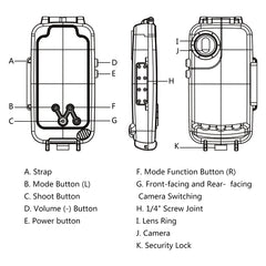 PULUZ PULUZ 40m/130ft Waterproof Diving Case for Huawei P20, Photo Video Taking Underwater Housing Cover, For Huawei P20(T), For Huawei P20(B), For Huawei P20(W)