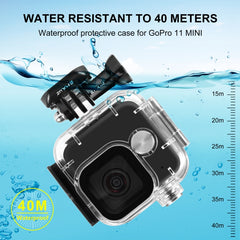 For GoPro Hero11 Mini Black PULUZ 40m Waterproof Housing Protective Case with Buckle Basic Mount & Screw, For GoPro Hero11 Black Mini