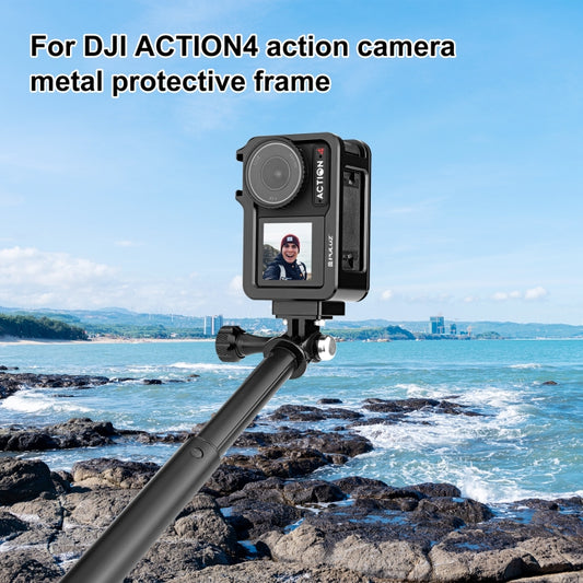 For DJI Osmo Action 4 / 3 PULUZ Metal Cage Expansion Adapter Frame with Cold Shoe, For DJI Osmo Action 4 / 3 Metal Cage