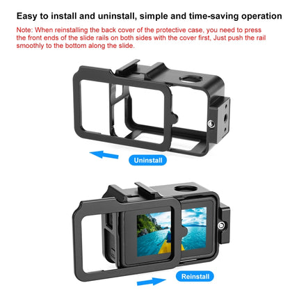 For DJI Osmo Action 4 / 3 PULUZ Metal Cage Expansion Adapter Frame with Cold Shoe, For DJI Osmo Action 4 / 3 Metal Cage