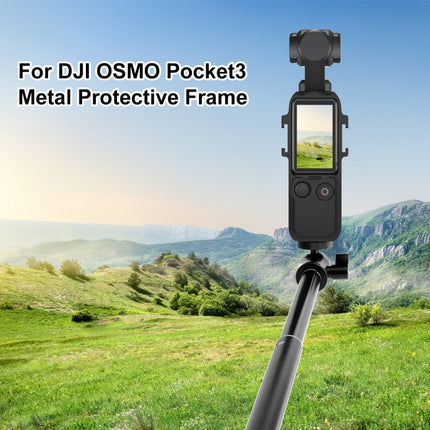 Para DJI OSMO Pocket 3 PULUZ Soporte adaptador de jaula con marco de protección de metal con zapatas frías duales, marco de protección de metal