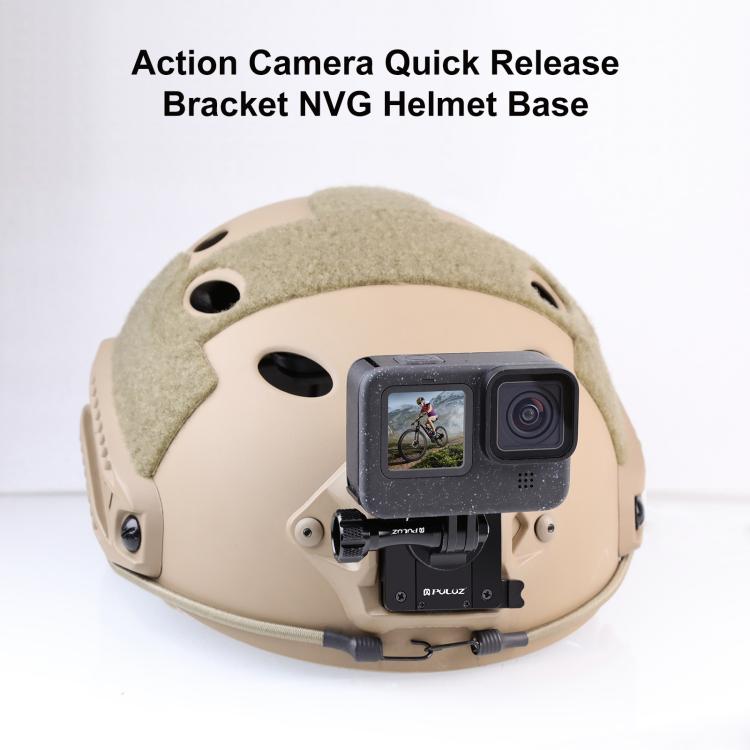 Soporte de liberación rápida de aluminio PULUZ para casco NVG para GoPro y otras cámaras de acción, soporte para casco NVG