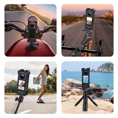 For Insta360 X4 PULUZ Metal Protective Cage Rig Housing Frame with Expand Cold Shoe Base & Tripod Adapter, Cold Shoe Metal Cage