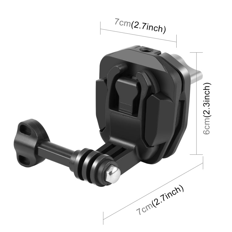 PULUZ Motorrad-Windschutzscheiben-Actionkamera-Halterungsclip für GoPro Hero12 Black / DJI Osmo Action 4 / Insta360 X4 / Ace Pro und andere Actionkameras, Windschutzscheiben-Halterungsclip
