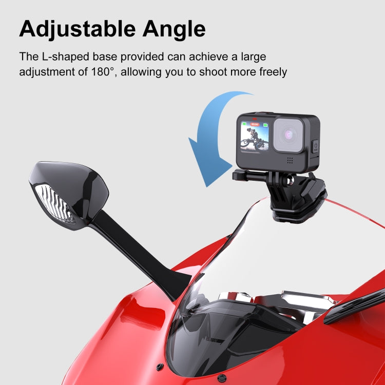 PULUZ Motorrad-Windschutzscheiben-Actionkamera-Halterungsclip für GoPro Hero12 Black / DJI Osmo Action 4 / Insta360 X4 / Ace Pro und andere Actionkameras, Windschutzscheiben-Halterungsclip