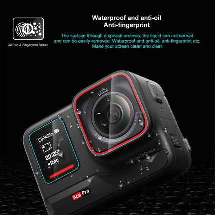 Para Insta360 Ace Pro PULUZ 3 en 1 Pantalla trasera y frontal + Película de vidrio templado para lente, para Insta360 Ace Pro