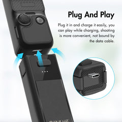 For DJI Osmo Pocket 3 PULUZ High-Capacity 2800mAh Battery Grip