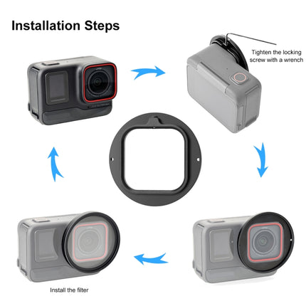 For Insta360 Ace Pro PULUZ 52mm UV Lens Filter Adapter Ring with Lens Cover, For Insta360 Ace Pro Filter Adapter Ring