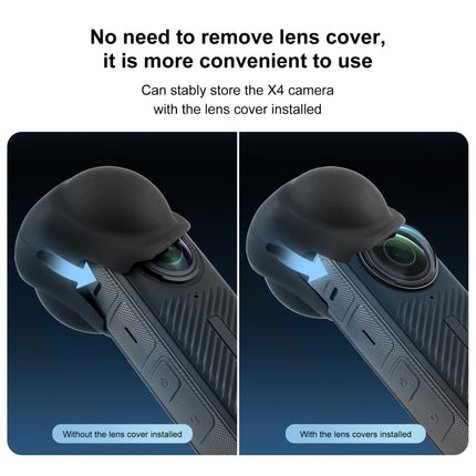 Für Insta360 X4 PULUZ Silikon-Schutzlinsenabdeckung, Linsenabdeckung
