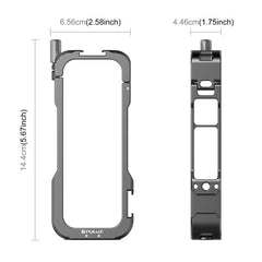Für Insta360 X4 PULUZ Metall Schutz Käfig Rig Gehäuse Rahmen mit Objektiv Abdeckung, Metall Schutz Käfig