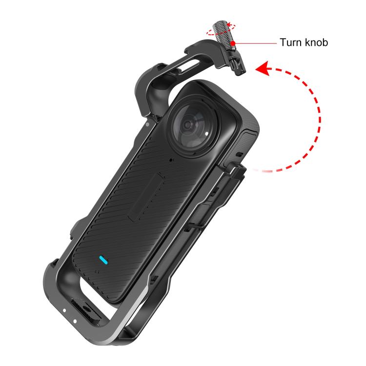 Für Insta360 X4 PULUZ Metall Schutz Käfig Rig Gehäuse Rahmen mit Objektiv Abdeckung, Metall Schutz Käfig