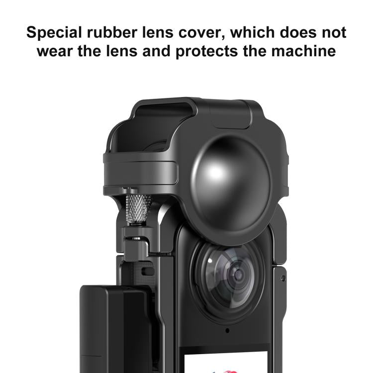 Für Insta360 X4 PULUZ Metall Schutz Käfig Rig Gehäuse Rahmen mit Objektiv Abdeckung, Metall Schutz Käfig
