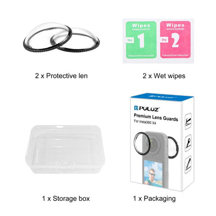 Für Insta360 X4 PULUZ Rotation Optische Glas Objektiv Schutz Schutz Abdeckung, Glas Objektiv Schutz