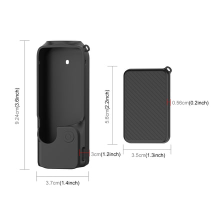 For DJI OSMO Pocket 3 PULUZ  2 in 1 Silicone Cover Case Set with Strap, Silicone Cover(Black), Silicone Cover(Blue)