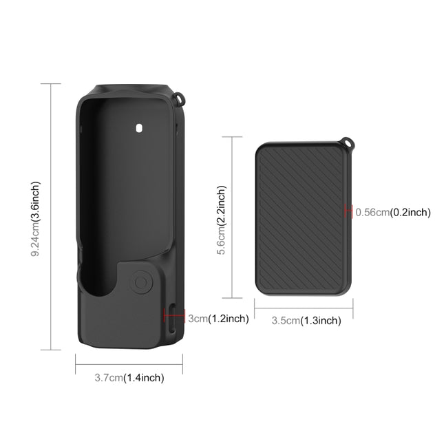 For DJI OSMO Pocket 3 PULUZ  2 in 1 Silicone Cover Case Set with Strap, Silicone Cover(Black), Silicone Cover(Blue)