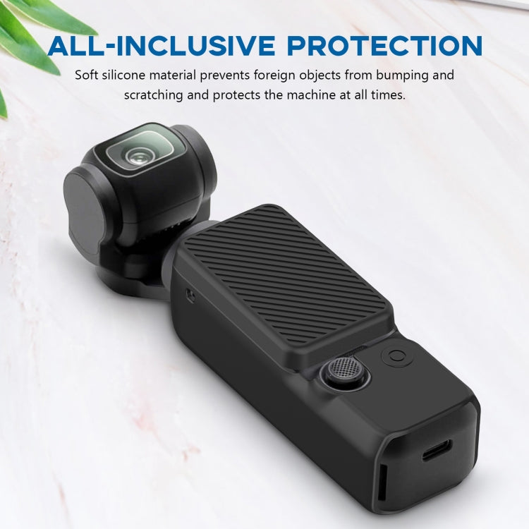 Für DJI OSMO Pocket 3 PULUZ 2-in-1-Silikonschutzhüllen-Set mit Riemen, Silikonschutzhülle (grau), Silikonschutzhülle (blau), Silikonschutzhülle (schwarz)