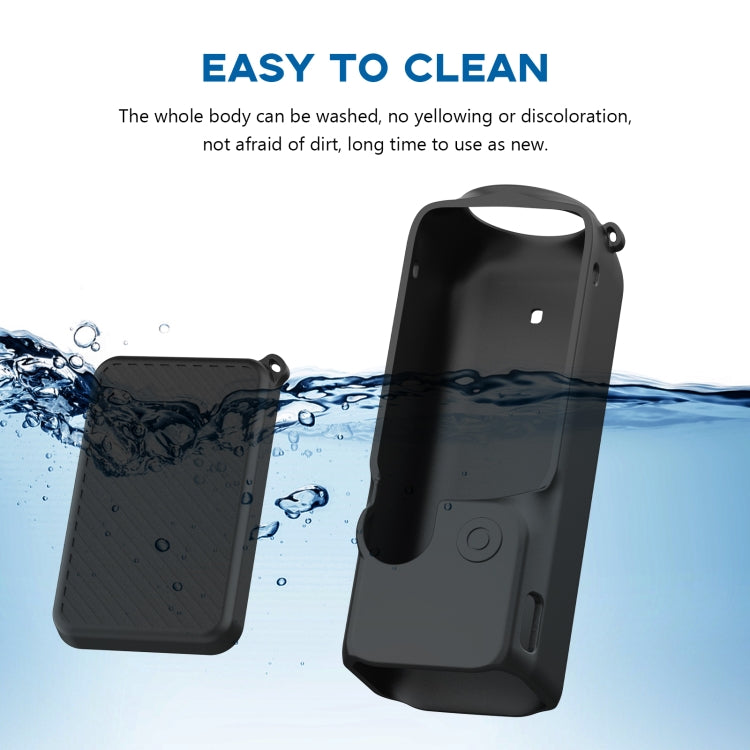 Para DJI OSMO Pocket 3 PULUZ 2 en 1 Juego de funda de silicona con correa, funda de silicona (gris), funda de silicona (azul), funda de silicona (negra)
